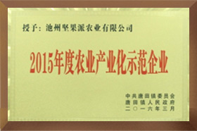 2015年度農(nóng)業(yè)產(chǎn)業(yè)化示范企業(yè)